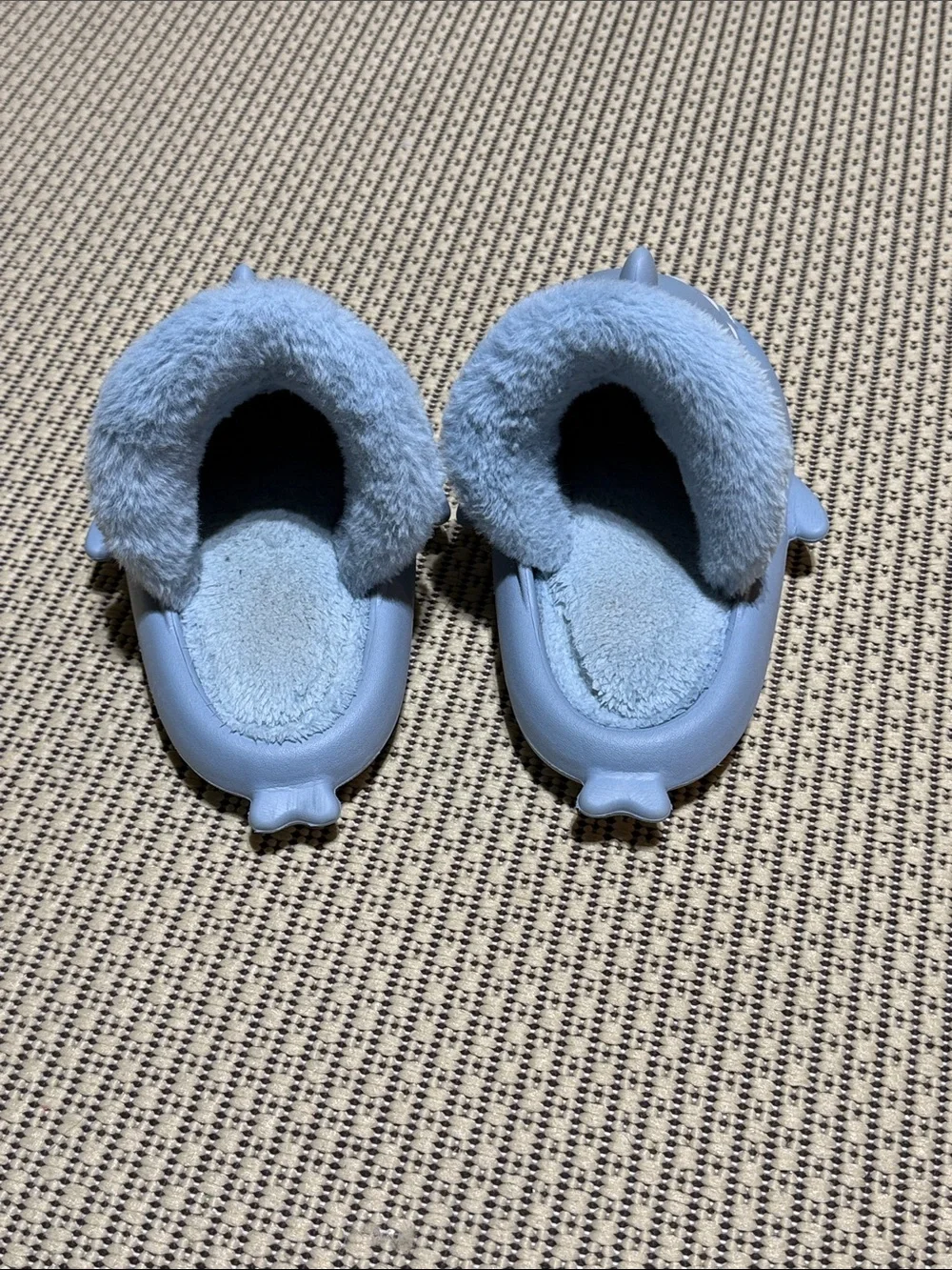 Kids Shark Clog Slippers in Light Blue - Plush Lined